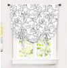 Sketch Tie Up Blackout Window Curtain 45 X 63 Black White Floral Mid Century Modern 100% Polyester Lined
