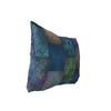 UKN Eclectic Bohemian Patchwork Blue Green Gold Lumbar Pillow Blue Geometric Bohemian Eclectic Polyester Single Removable Cover
