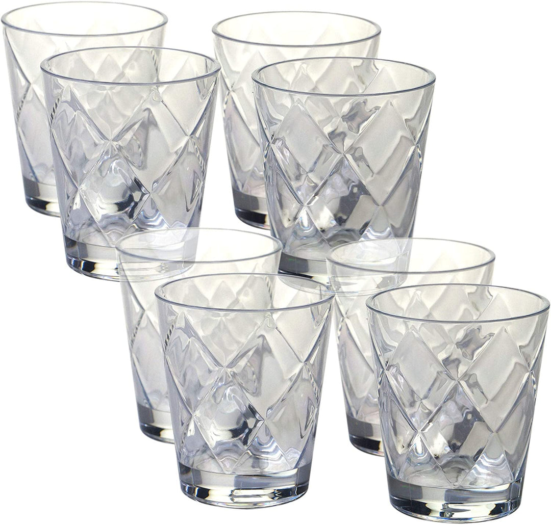 Clear Diamond Acrylic 15 Ounce Double Old Fashioned Glass