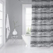 Washy Watercolor Stripe B+w Shower Curtain by Grey Abstract Modern Contemporary Polyester