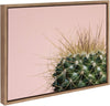 Botanical Cactus Framed Canvas Wall Art Gold 18 X 24 Modern Contemporary Rectangle