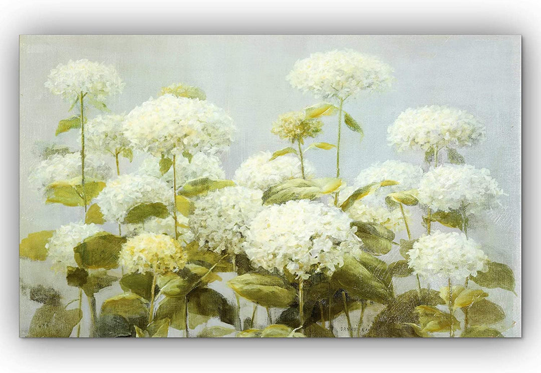 Hydrangea Garden' Canvas Art Black Blue Gold French