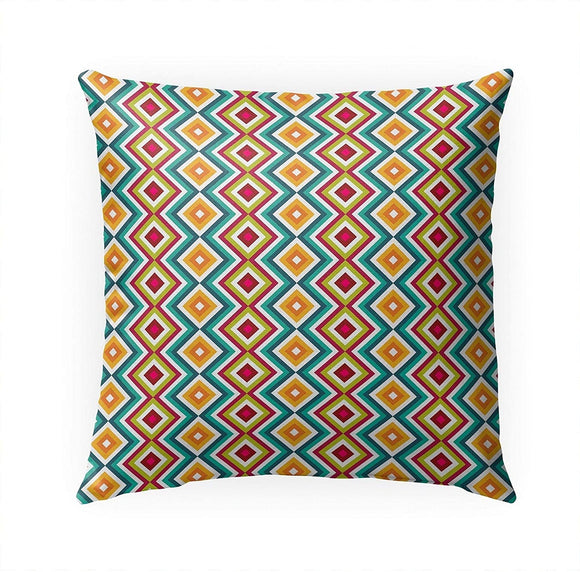 MISC Aztec Pride Indoor|Outdoor Pillow by 18x18 Blue Geometric Bohemian Eclectic Polyester Removable Cover