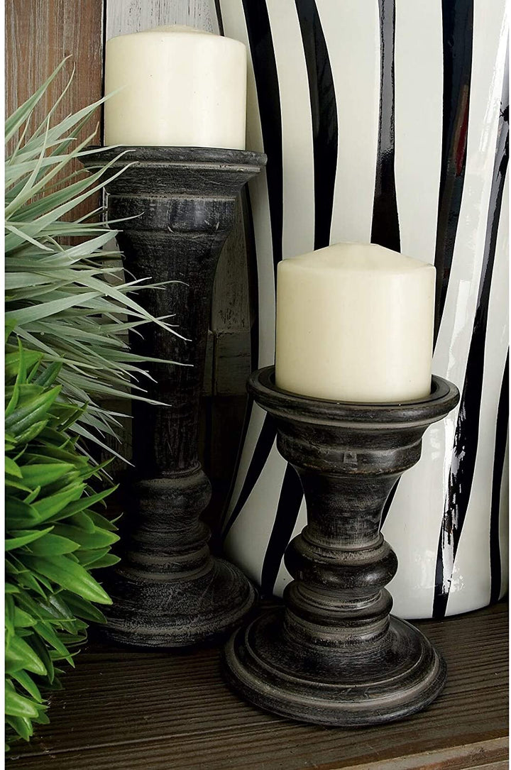 Crow Wood Candle Holder (Pack 3) Brown