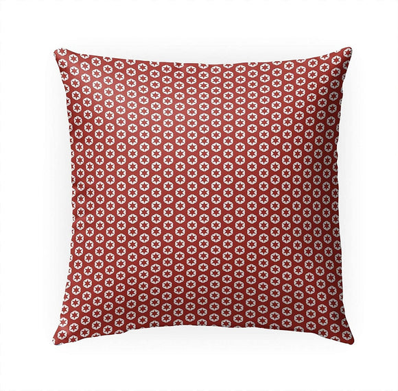 Star Power Red Indoor|Outdoor Pillow by 18x18 Red Geometric Modern Contemporary Polyester Removable Cover