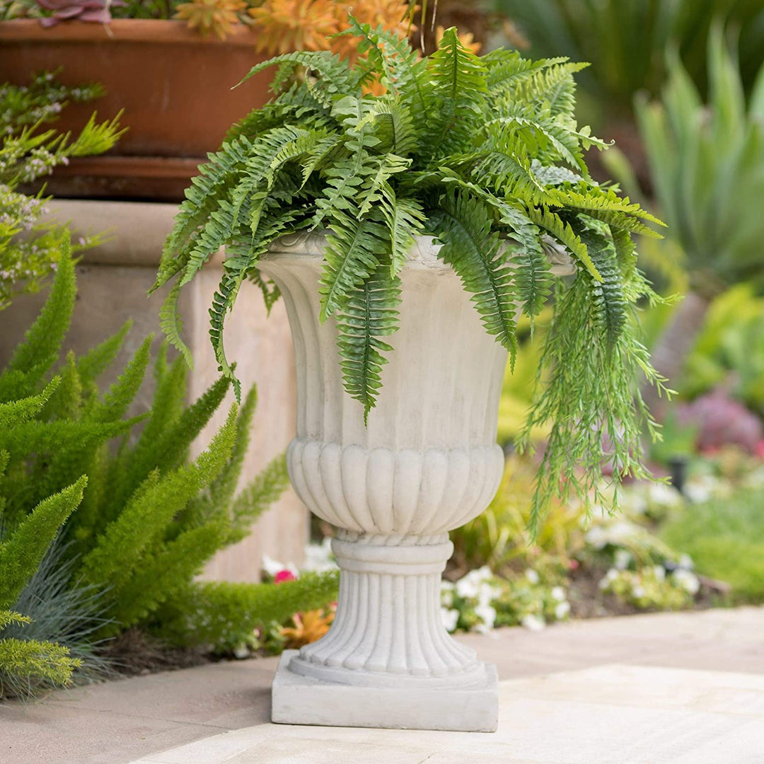 Antique White 26 inch Italian Urn Planter Traditional