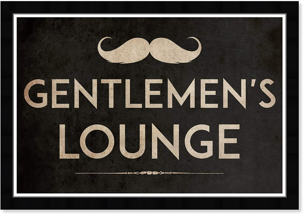 Gentlemen's Lounge Tjx' Bath Laundry Wall Art Framed Gold Black Modern Contemporary Rectangle - Diamond Home USA