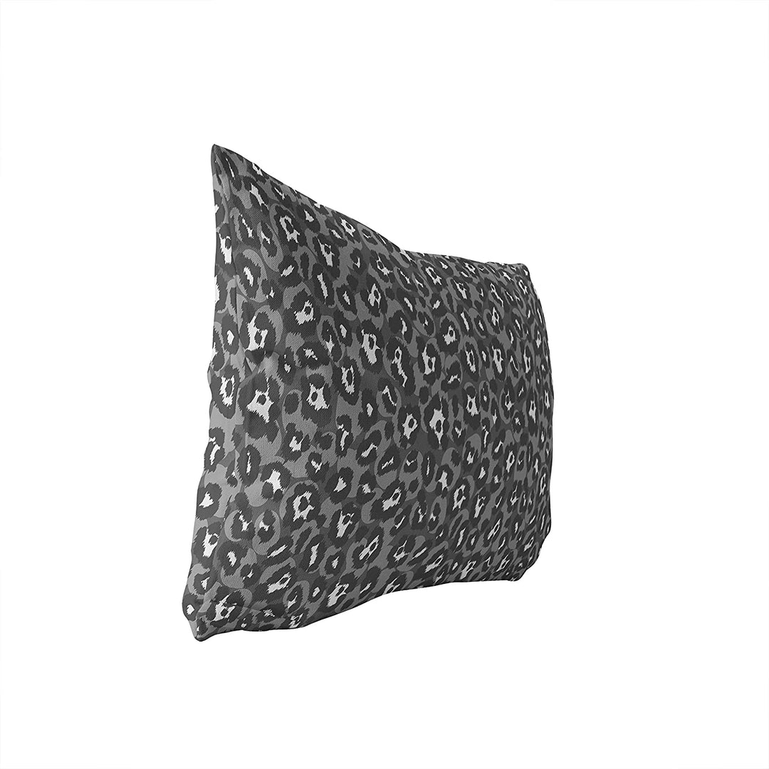 Leopard Grey Lumbar Pillow Grey Animal Modern Contemporary Polyester Single Removable Cover - Diamond Home USA