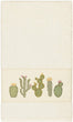 Turkish Cotton Cactus Embroidered Cream Bath Towel Cream Botanical Cloth