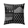 MISC Moroccan Patchwork Black Indoor|Outdoor Pillow by 18x18 Black Southwestern Polyester Removable Cover