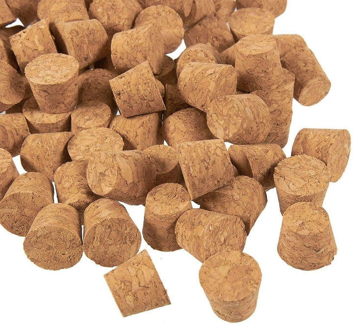 100x Mini Cork Stoppers Tapered Bottle Plugs Size 1 Top=11mm