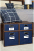 Unknown1 Storage Set 2 Full Cubes/2 Half Cubes Foldable Bins Truffle/Blue Blue Modern Contemporary Laminate Wood Finish