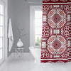 MISC Burgundy Shower Curtain by 71x74 Red Geometric Traditional Polyester