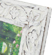 Unknown1 Set 2 Carved Wood Antique Floral Picture Frame W Whitewash Finish White Shabby Chic Rectangle