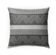 MISC Tribal Bw Indoor|Outdoor Pillow by 18x18 Black Geometric Southwestern Polyester Removable Cover