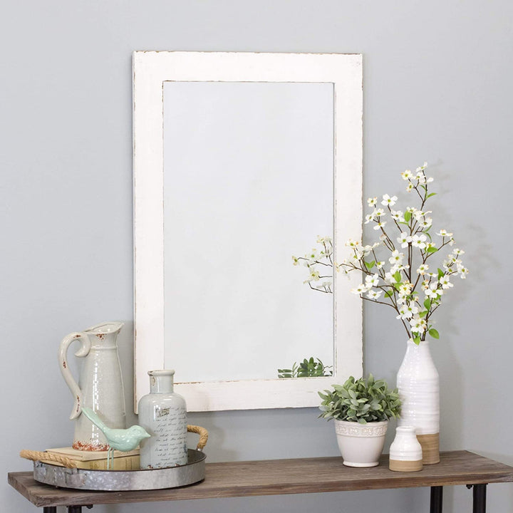 Wall Mirror White 36 X 24 36" h 24" w 1" d Farmhouse