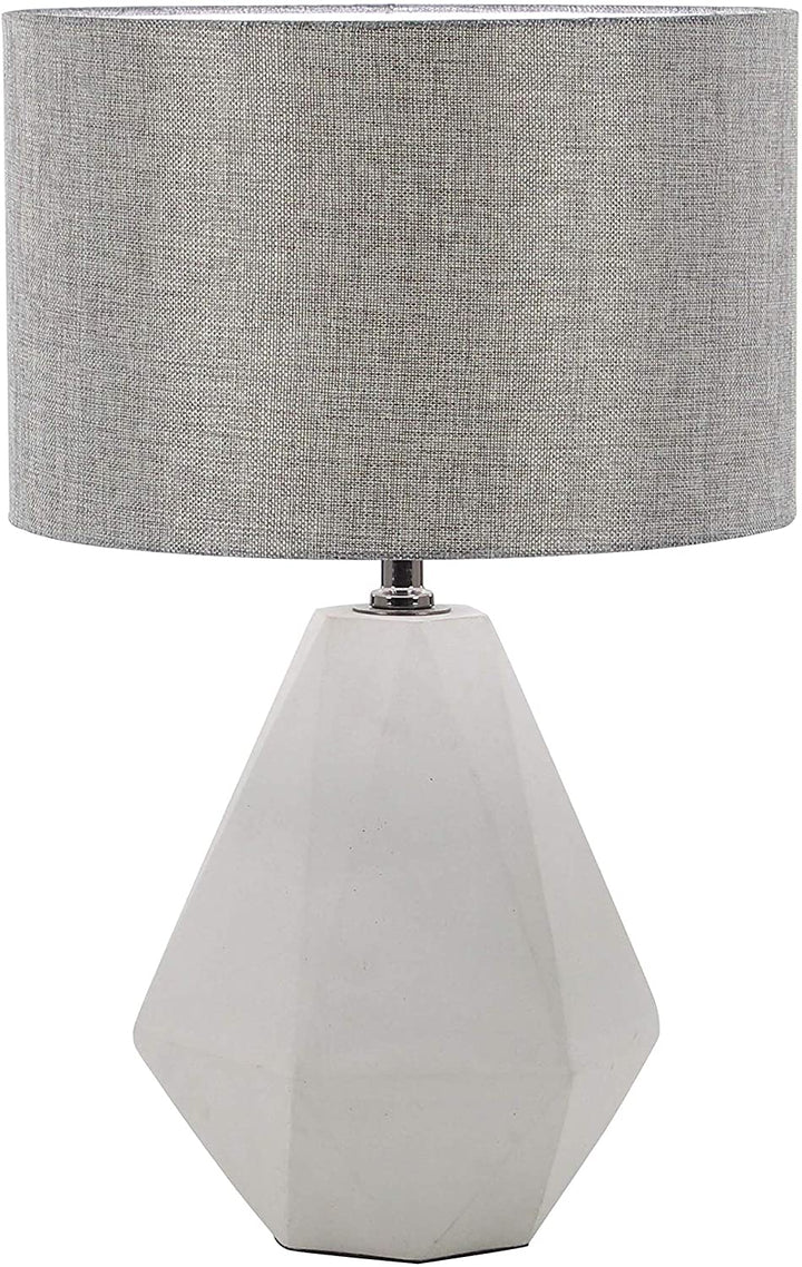 Modern Concrete Iron Faceted Pear Shaped Gray Table Lamp