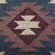 Handmade 20" Throw Pillow Set 2 (India) Blue Geometric Traditional Jute Wool Two Pillows