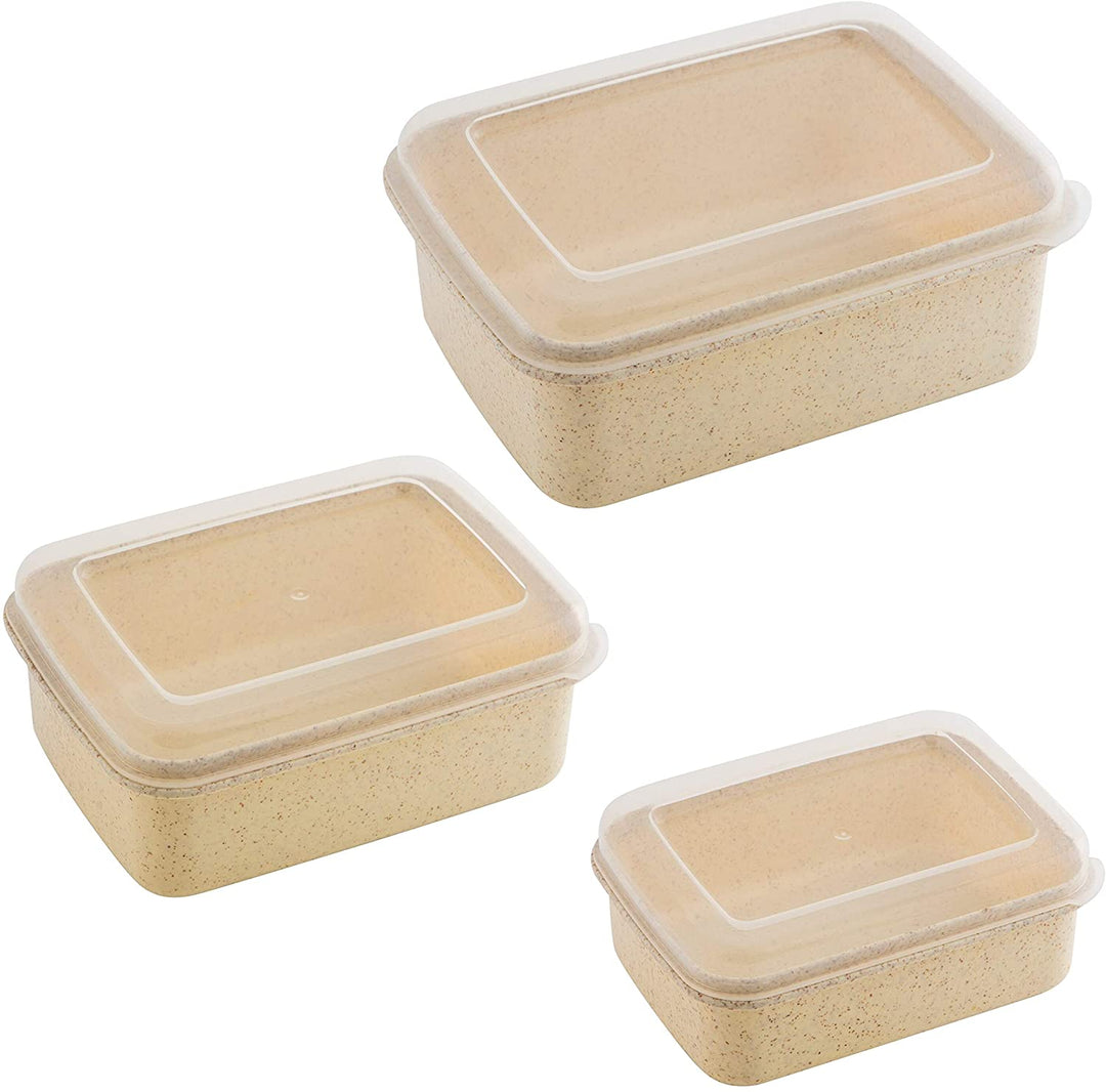 6 iece Natural Food Storage Containers 7" X 5" 3 2" Clear