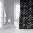 MISC Bath Black White Shower Curtain Black Geometric Southwestern Polyester