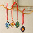 Handmade Festive Ceramic Ornaments Set 6 (Guatemala) Blue Polyester