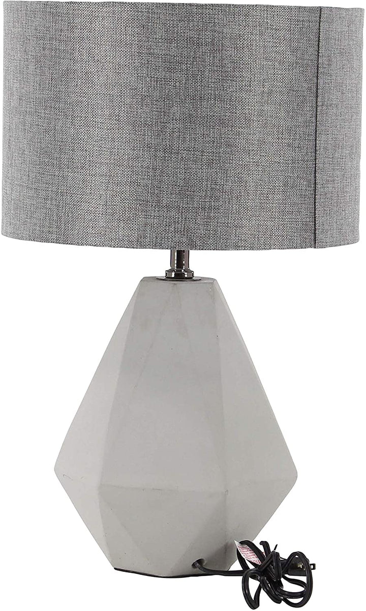 Modern Concrete Iron Faceted Pear Shaped Gray Table Lamp Grey Contemporary - Diamond Home USA