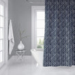 MISC Abstract Leaf Navy Shower Curtain by Blue Geometric Southwestern Polyester