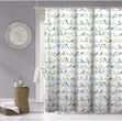 Tropical Birds Fabric Shower Curtain 70''w X 72''l White Bird Modern Contemporary Cotton