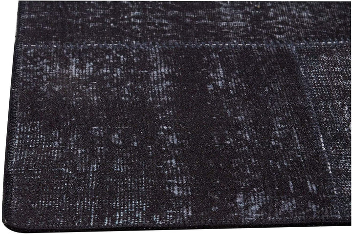 MISC Handmade Charcoal Vintage Rug (India) 5' X 8' Black Blue Grey