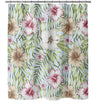 MISC Green Tropical Leaves Burgundy Hibiscus Shower Curtain by 71x74 Green Floral Tropical Polyester