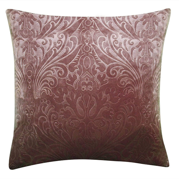 Embossed Velvet Decorative Pillow Thistle Purple Solid Color Modern Contemporary Polyester