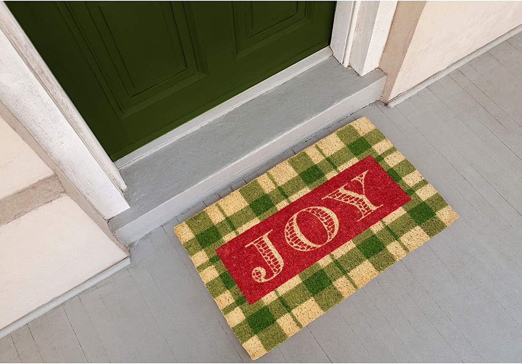 MISC Joy Handwoven Coconut Fiber Doormat Green Coir All Weather