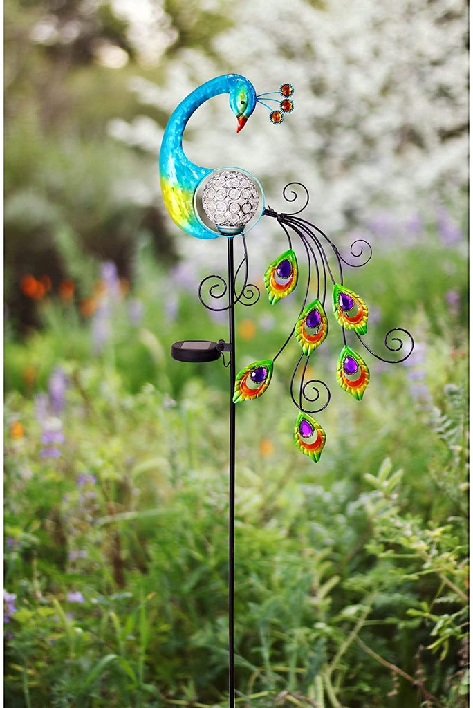 48 inch Peacock Color Changing Led Stake Color Metal