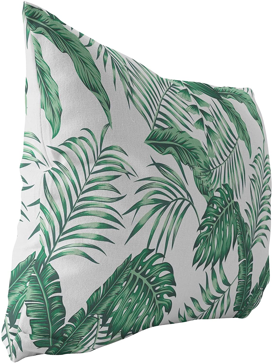 MISC Green Tropical Leaves Indoor|Outdoor Lumbar Pillow 20x14 Green Floral Tropical Polyester Removable Cover