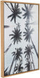 'Row Palm Trees' Natural Framed Canvas Wall Art Modern Contemporary Rectangle