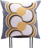 MISC Decorative Pillow Grey Abstract Color Block Geometric Glam Linen Polyester Removable Cover
