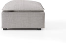 Unknown1 Contemporary Grey Linen Like Fabric Ottoman Solid Modern Transitional Square Linen Wood Finish Included