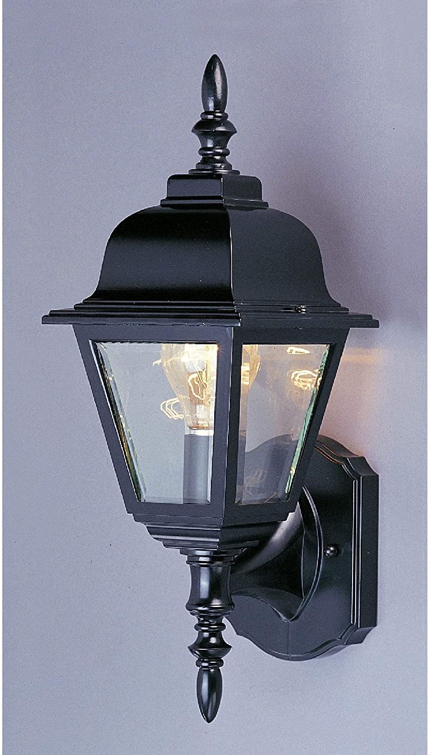 1 Light Black Outdoor Wall Mount Traditional Metal