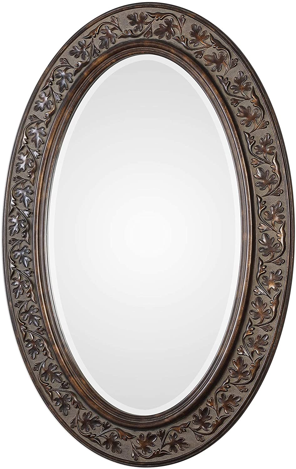 Find Bronze Antique Gold Oval Mirror Transitional Vintage Beveled Glass Includes Hardware