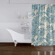 MISC Blue Tropical Leaves Shower Curtain by 71x74 Blue Floral Tropical Polyester
