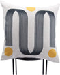 Decorative Pillow Black White Yellow Abstract Dot Glam Linen Polyester One Removable Cover