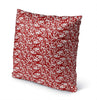 Red Indoor|Outdoor Pillow by 18x18 Red Floral Modern Contemporary Polyester Removable Cover