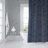 MISC Navy Shower CurtainVanessa Blue Geometric Southwestern Polyester