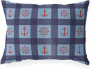 UKN Anchor Light Blue Red Lumbar Pillow Red Geometric Nautical Coastal Polyester Single Removable Cover