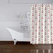 MISC Anchor Chief Red Shower Curtain by 71x74 Red Geometric Nautical Coastal Polyester