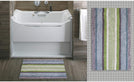 Home Color Stiped Bath Rug 20" X 32" Off White Striped Cotton