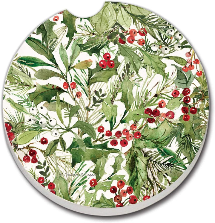 Car Coaster Cardinal Greenery Set 2 2 5