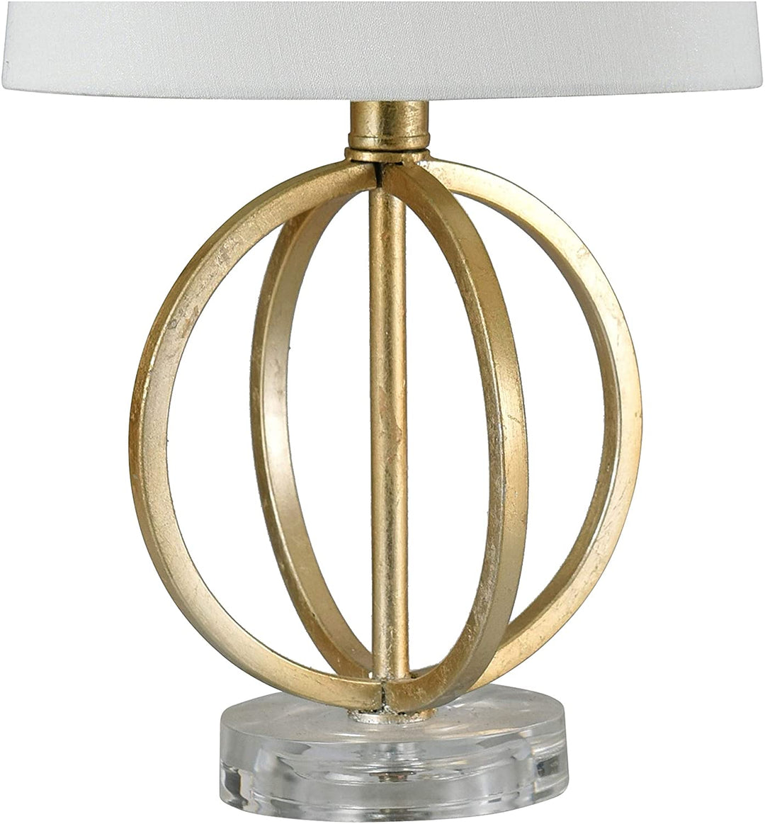 Golden Flora Antique Gold Table Lamp Heavy White Shade Modern Contemporary