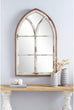 Unknown1 Large Distressed White Wood Arched Wall Mirror W Window Frame 32 X 2 51 Vintage