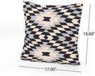 Boho Cotton Pillow Cover (Set 2) by Black White Geometric Modern Contemporary Removable